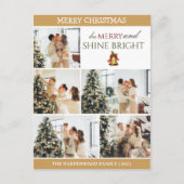 Elegante moderne kerst familie foto collage feestdagenkaart (Voorkant)