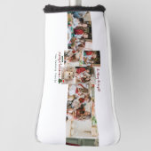 Elegante moderne kerst familie foto collage golfheadcover (Draai 90)