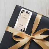 Elegante moderne kerst groenblijvende bomen en blo etiket