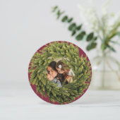 Elegante moderne kerst krans foto feestdagenkaart (Staand voorkant)