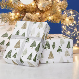 Elegante moderne kerstbomen cadeaupapier
