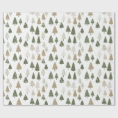 Elegante moderne kerstbomen cadeaupapier (Vlak)