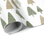 Elegante moderne kerstbomen cadeaupapier (Rol Hoek)
