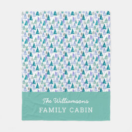 Elegante moderne kerstbomen groen en Lila Fleece Deken