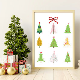 Elegante moderne kerstboom art print