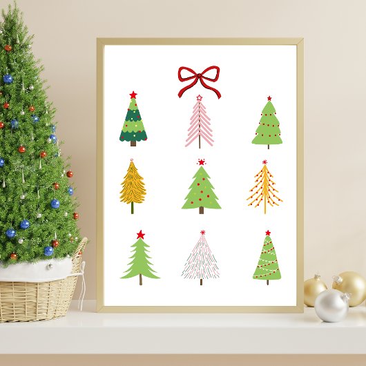 Elegante moderne kerstboom art print