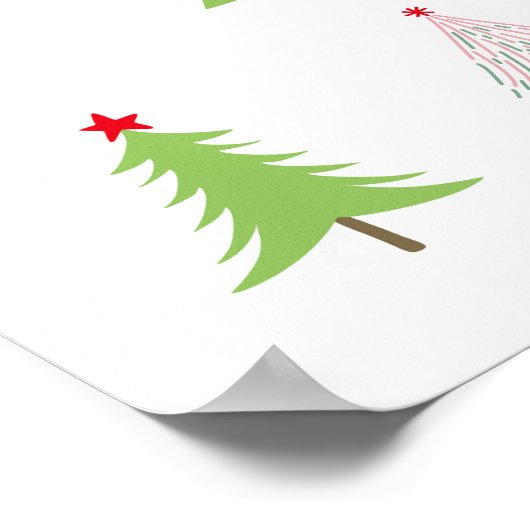 Elegante moderne kerstboom art print (Hoek)