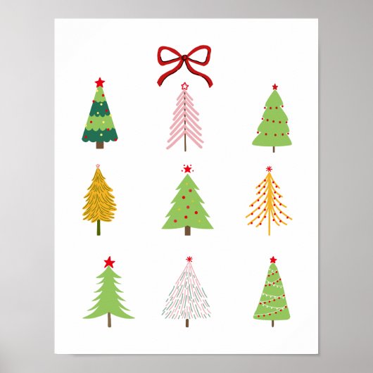 Elegante moderne kerstboom art print (Voorkant)