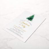 Elegante moderne kerstboom bedrijfsfeest folie uitnodiging (Gedraaid)