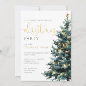 Elegante moderne kerstboom bedrijfsfeest kaart (Voorkant)