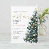 Elegante moderne kerstboom bedrijfsfeest kaart (Staand voorkant)