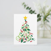 Elegante moderne kerstboom illustratie feestdagenkaart (Staand voorkant)