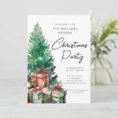 Elegante moderne kerstboom party familie kaart (Staand voorkant)