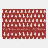 Elegante moderne kerstboom zilver goud rood inpakpapier vel (Voorkant 3)