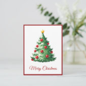 Elegante Moderne Kerstboom Zonder Foto's Feestdagenkaart (Staand voorkant)