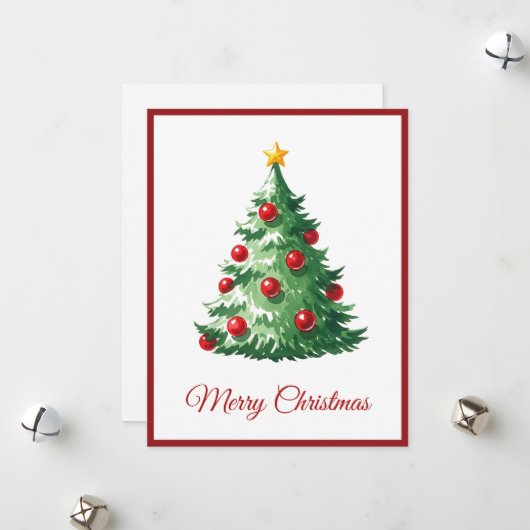 Elegante Moderne Kerstboom Zonder Foto's Feestdagenkaart (Voorkant / Achterkant in situ)