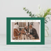 Elegante moderne kerstfamilie 1 foto feestdagenkaart (Staand voorkant)