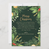 Elegante moderne kerstfoto botanisch groen feestdagenkaart (Achterkant)
