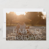 Elegante & Moderne KERSTFOTO CURLY Happiest Feestdagenkaart (Voorkant)