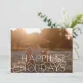 Elegante & Moderne KERSTFOTO CURLY Happiest Feestdagenkaart (Staand voorkant)