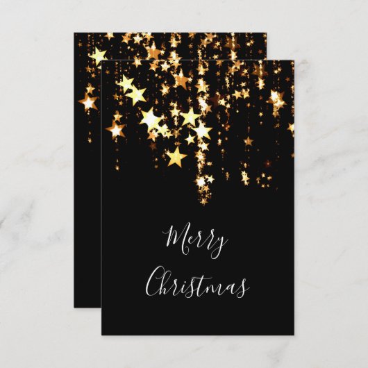 elegante moderne kerstgouden sterren kaart (Voorkant / Achterkant)