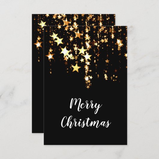 elegante moderne kerstgouden sterren kaart (Voorkant / Achterkant)