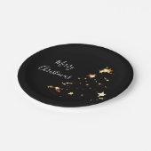 elegante moderne kerstgouden sterren papieren bordje (Gekanteld)