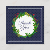 Elegante moderne kerstkaart in marineblauw met dan kortingskaartje (Voorkant)