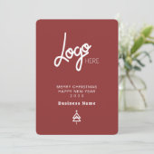Elegante moderne kerstkaart met logo (Staand voorkant)