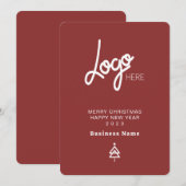 Elegante moderne kerstkaart met logo (Voorkant / Achterkant)