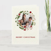 Elegante moderne kerstkrans feestdagen kaart (Voorkant)