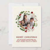 Elegante moderne kerstkrans feestdagenkaart (Voorkant)