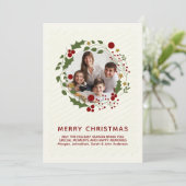 Elegante moderne kerstkrans feestdagenkaart (Staand voorkant)