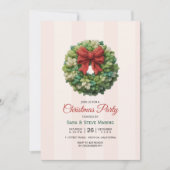 Elegante moderne kerstparty krans kaart (Voorkant)