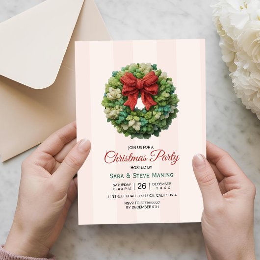 Elegante moderne kerstparty krans kaart