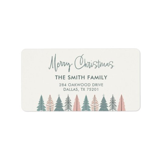 Elegante moderne kerstvakantie etiket (Voorkant)