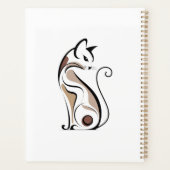 Elegante moderne kitty cat, kattenmoeder, Abstract Planner (Achterkant)