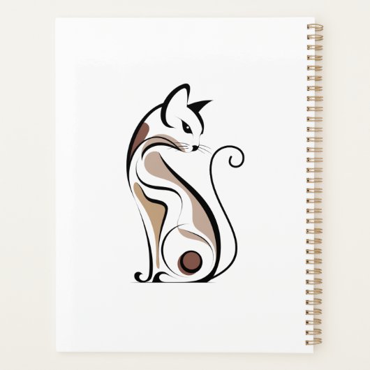 Elegante moderne kitty cat, kattenmoeder, Abstract Planner (Achterkant)