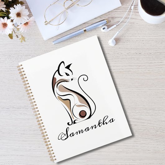 Elegante moderne kitty cat, kattenmoeder, Abstract Planner