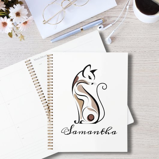 Elegante moderne kitty cat, kattenmoeder, Abstract Planner