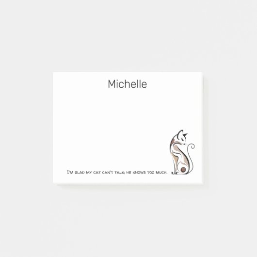 Elegante Moderne Kitty, Kat Moeder, Grappig Gepers Post-it® Notes (Voorkant)