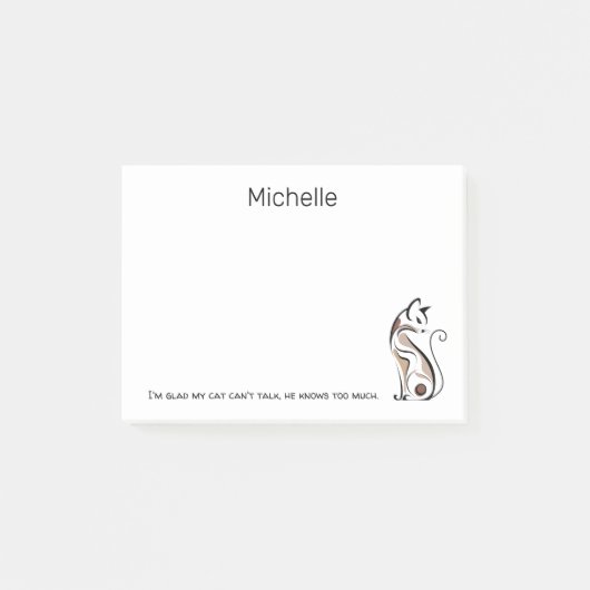 Elegante Moderne Kitty, Kat Moeder, Grappig Gepers Post-it® Notes (Voorkant)