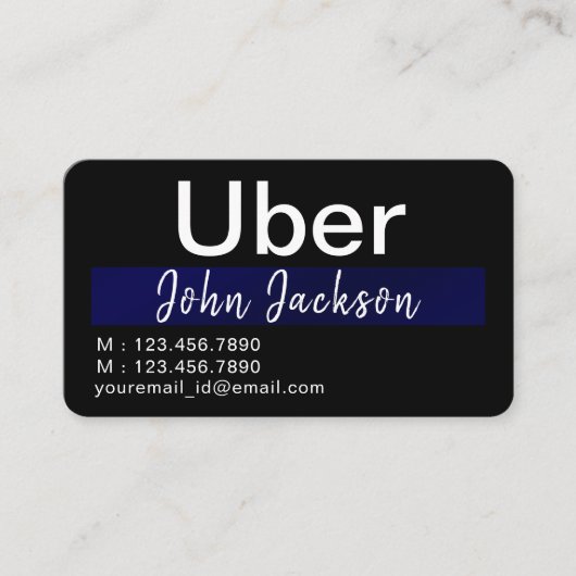 Elegante moderne klassieke auto service of Uber ch Visitekaartje (Voorkant)