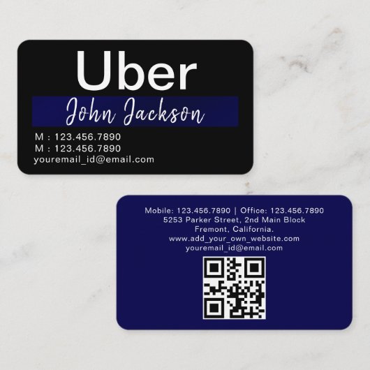 Elegante moderne klassieke auto service of Uber ch Visitekaartje (Voorkant / Achterkant)