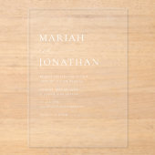 Elegante moderne klassieke minimalistische bruilof acryl uitnodigingen (Voorkant)