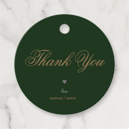 Elegante moderne klassieke smaragd groen gouden br bedankjes labels