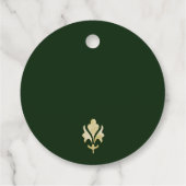 Elegante moderne klassieke smaragd groen gouden br bedankjes labels (Achterkant)