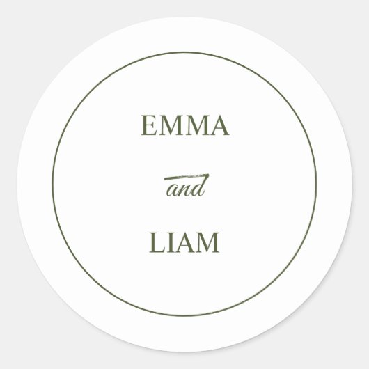Elegante moderne klassieke trouw monogram sticker (Voorkant)