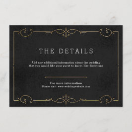 Elegante moderne klassieke trouwdetailkaart informatiekaartje