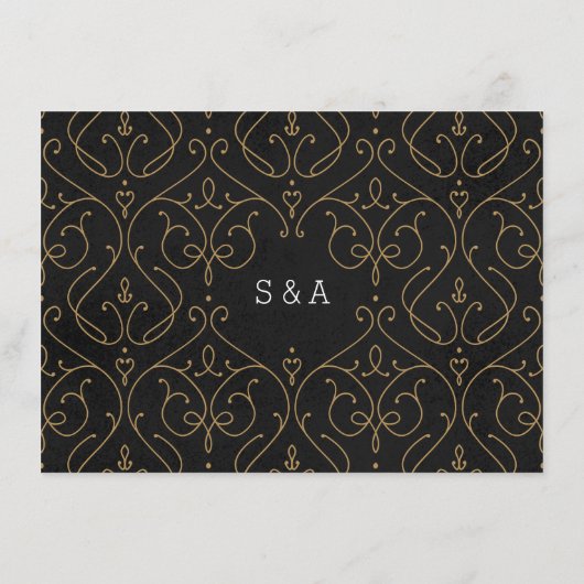 Elegante moderne klassieke trouwdetailkaart informatiekaartje (Achterkant)